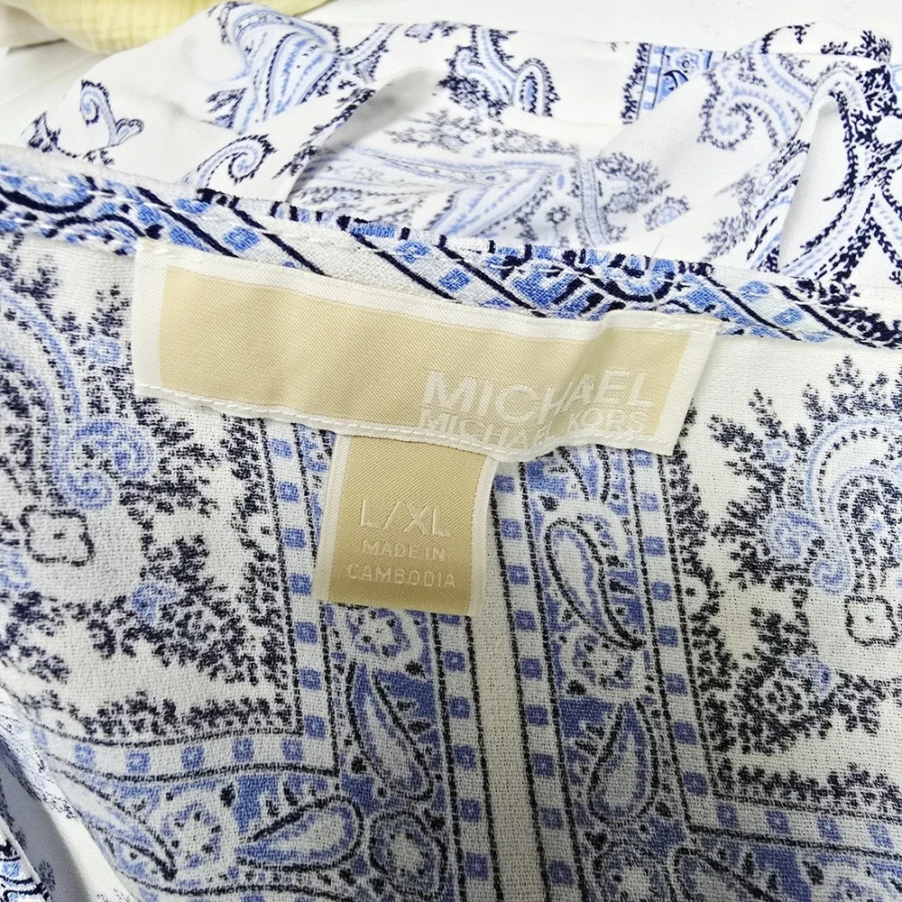 Michael Michael Kors Poncho Tunic Top Size L/XL Scarf Bandana Print Flowy Boho
